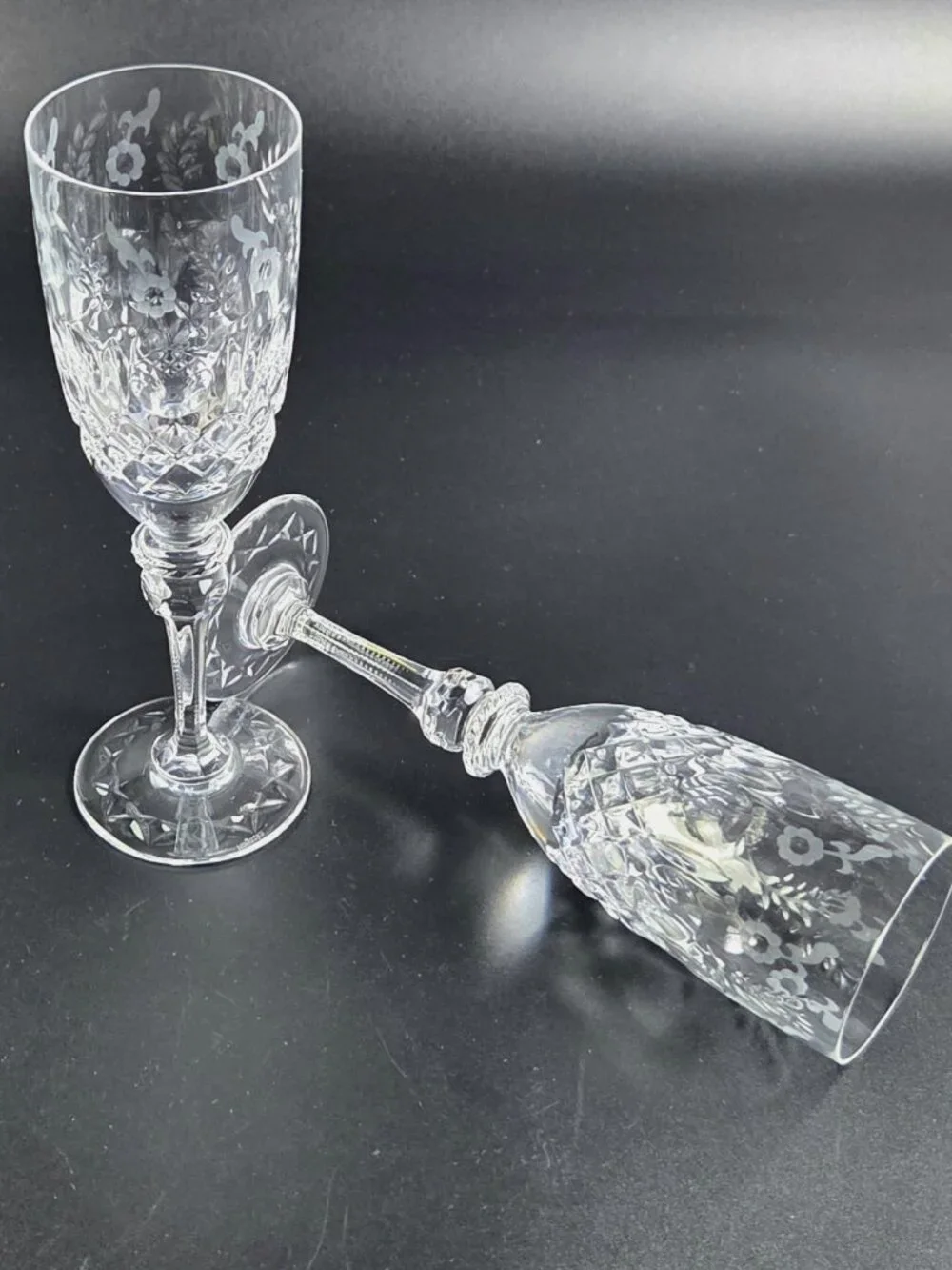 Vintage Rogaska Gallia - Fluted Champagne Glasses - Set of 2 - Discontinued